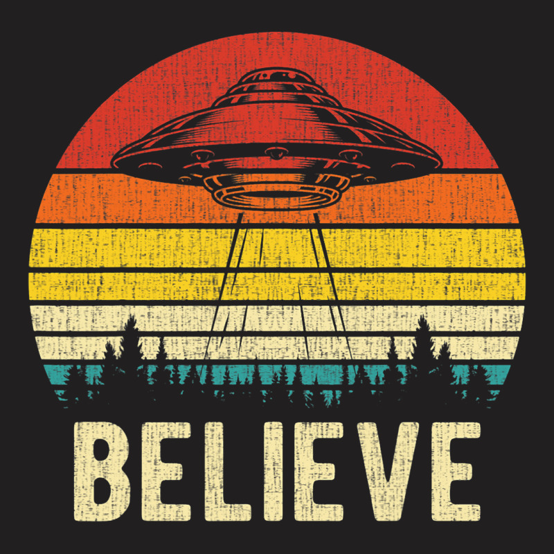 Vintage Alien Ufo Believe 2funny Alien Ufo Men Wom T-shirt | Artistshot