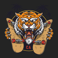 Tiger Themed S With Sharp Nail Holding Skateboard 3/4 Sleeve Shirt | Artistshot