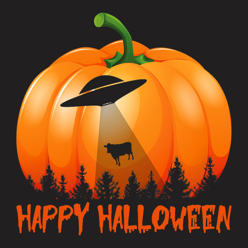 Vintage Alien Ufo Pumpkin Halloween T-shirt | Artistshot