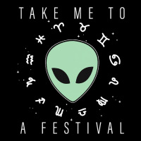 Take Me To A Festival Alien Zodiac Circle V2 V-neck Tee | Artistshot