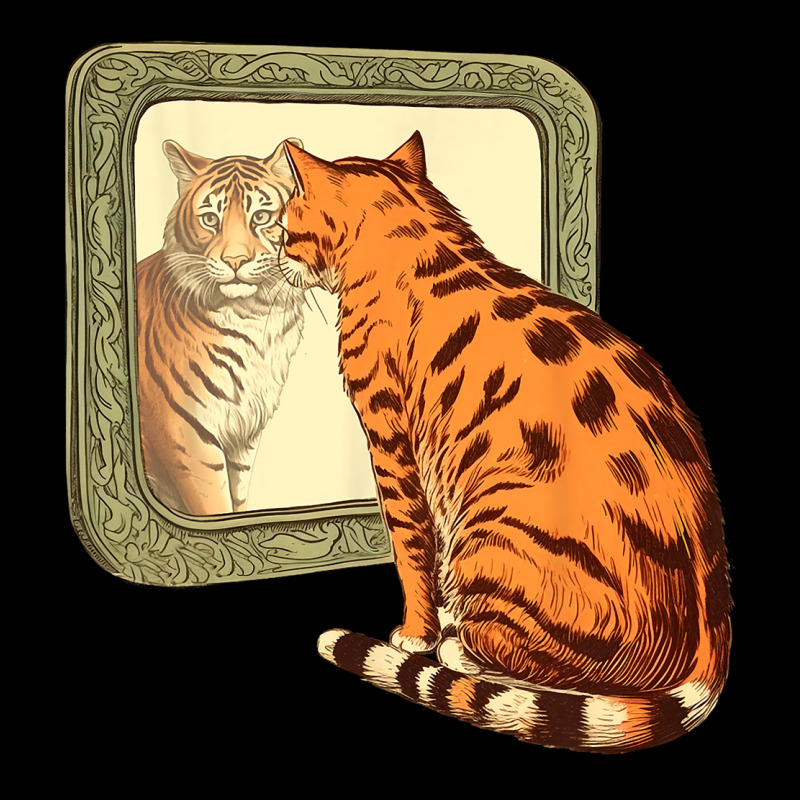 Tiger And Cat Looking In The Mirror Funny Cats Lov Lightweight Hoodie by FriedaBarcia | Artistshot