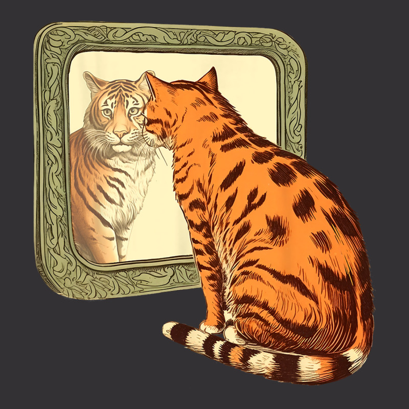 Tiger And Cat Looking In The Mirror Funny Cats Lov Vintage Hoodie And Short Set by FriedaBarcia | Artistshot