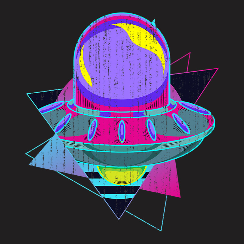 Ufo Unidentified Flying Object Retro 80s Vaporwave T-shirt | Artistshot