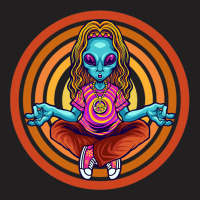 Trippy Meditating Hippie Alien Extraterrestrial Pe T-shirt | Artistshot