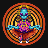 Trippy Meditating Hippie Alien Extraterrestrial Pe Graphic T-shirt | Artistshot