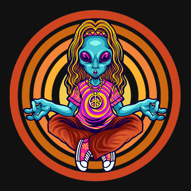 Trippy Meditating Hippie Alien Extraterrestrial Pe Graphic T-shirt | Artistshot