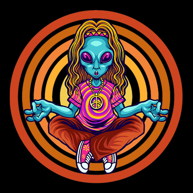 Trippy Meditating Hippie Alien Extraterrestrial Pe Pocket T-shirt | Artistshot