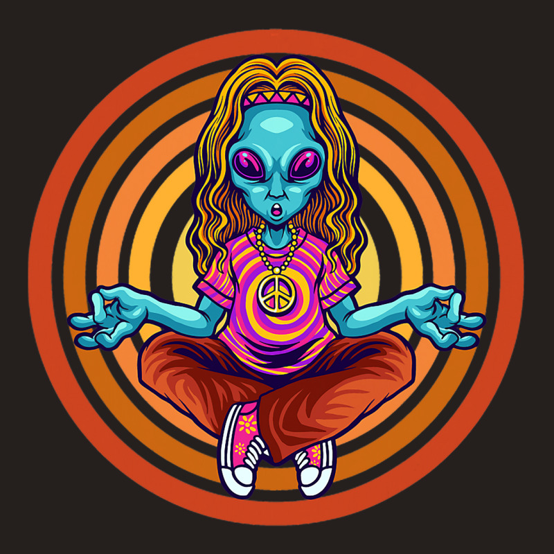 Trippy Meditating Hippie Alien Extraterrestrial Pe Tank Top | Artistshot