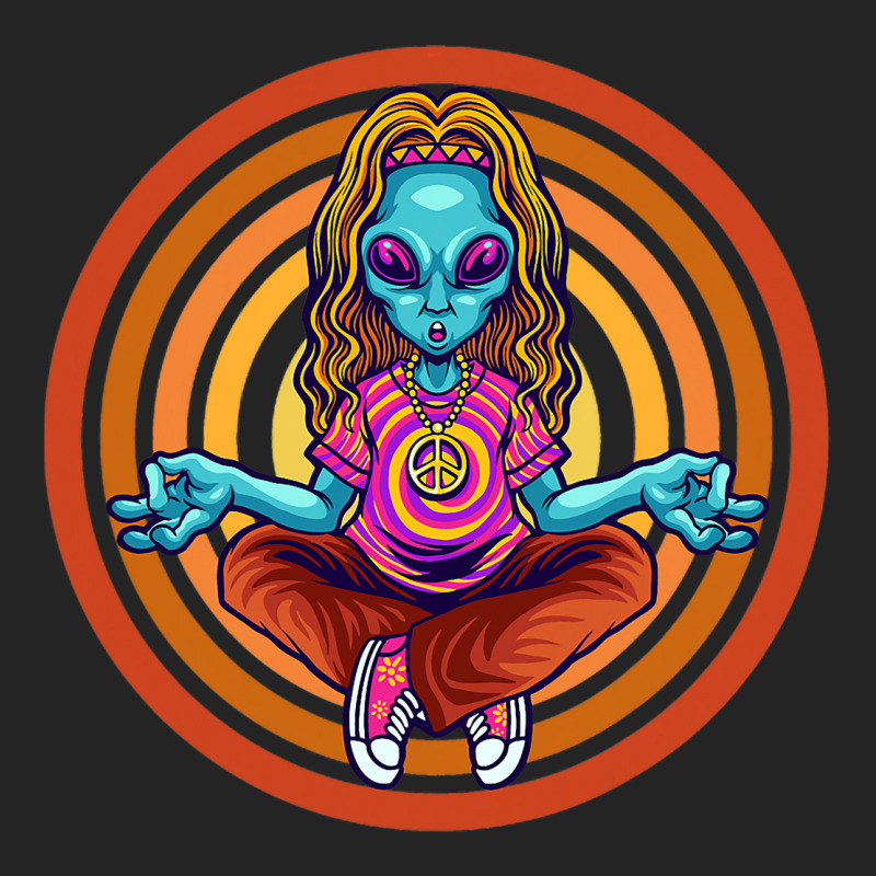 Trippy Meditating Hippie Alien Extraterrestrial Pe 3/4 Sleeve Shirt | Artistshot