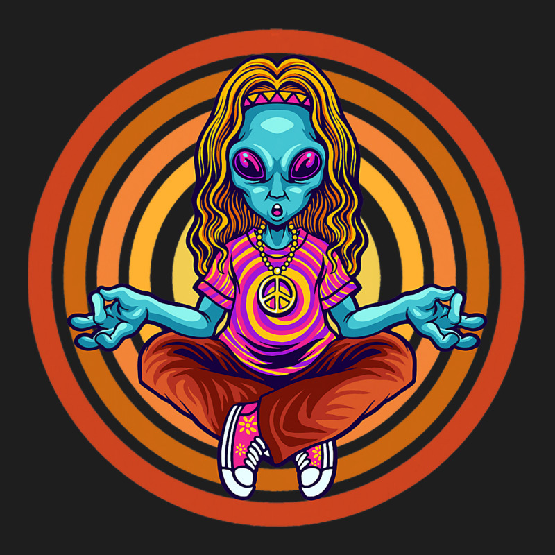 Trippy Meditating Hippie Alien Extraterrestrial Pe Classic T-shirt | Artistshot