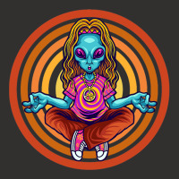 Trippy Meditating Hippie Alien Extraterrestrial Pe Champion Hoodie | Artistshot