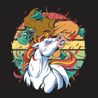 Vintage Cool Fantasy Fierce Unicorn And Scary Zomb T-shirt | Artistshot