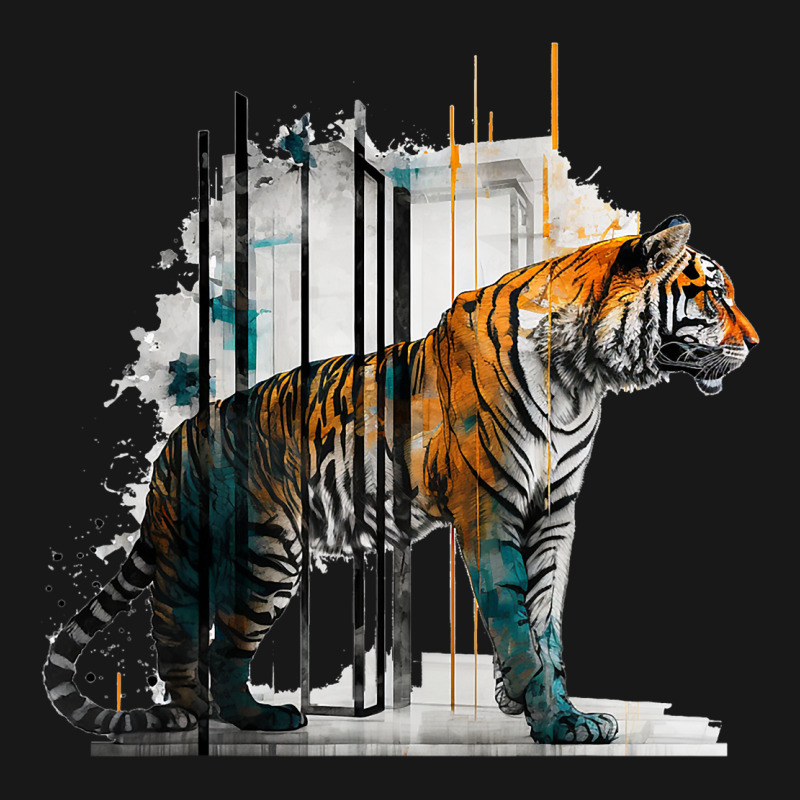 Tiger Architecture Art Work Animal Flannel Shirt | Artistshot