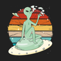 Vintage Funny Alien Smoking Over A Spaceship Space Basic T-shirt | Artistshot