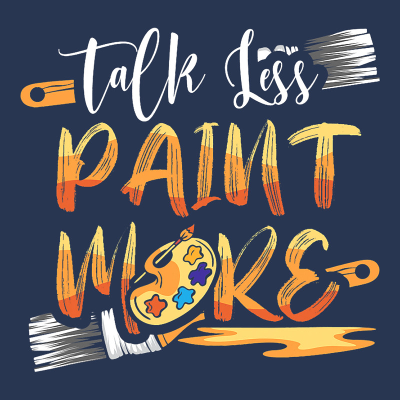 Talk Less Paint More 2brush Stroke Scrape Funny Pa Ladies Denim Jacket | Artistshot