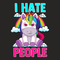 I Hate People Misanthropic Angry Unicorn Misanthro Ladies Fitted T-shirt | Artistshot