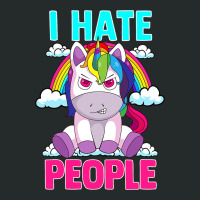 I Hate People Misanthropic Angry Unicorn Misanthro Women's Triblend Scoop T-shirt | Artistshot