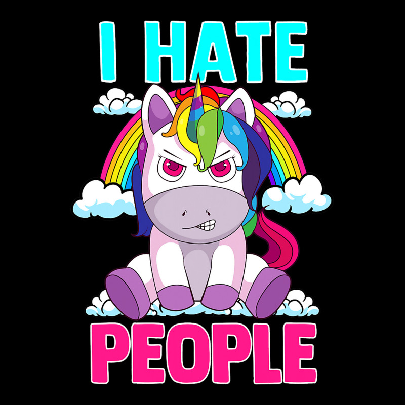 I Hate People Misanthropic Angry Unicorn Misanthro Cropped Hoodie by EDLYGRAND | Artistshot