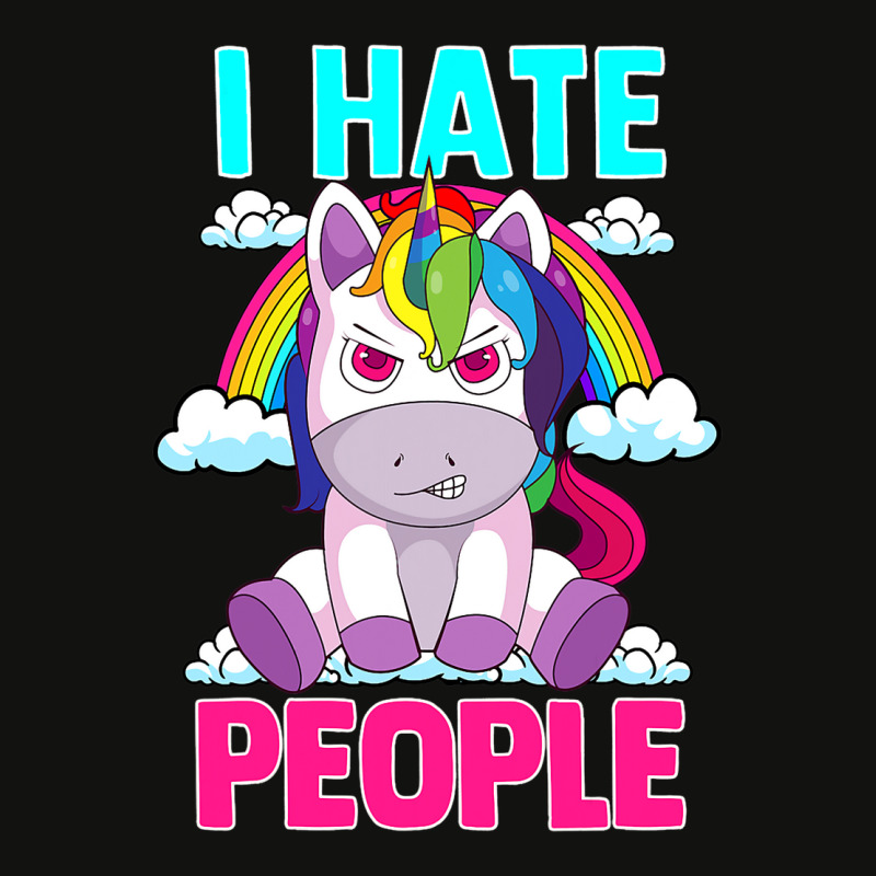 I Hate People Misanthropic Angry Unicorn Misanthro Scorecard Crop Tee by EDLYGRAND | Artistshot