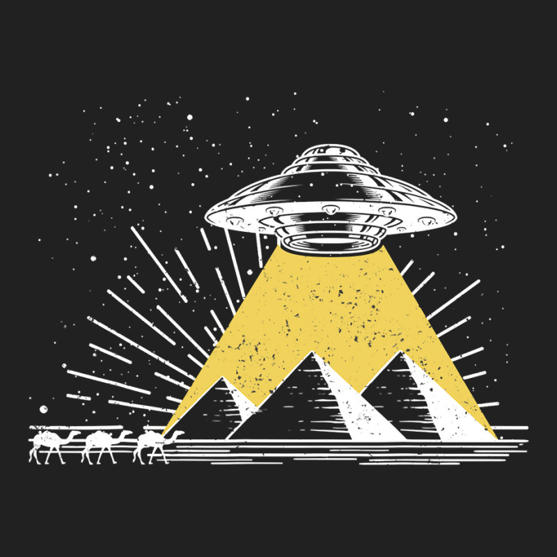 Ufo Alien Abduction Pyramids Ancient Egypt Camels Science Basic T-shirt | Artistshot