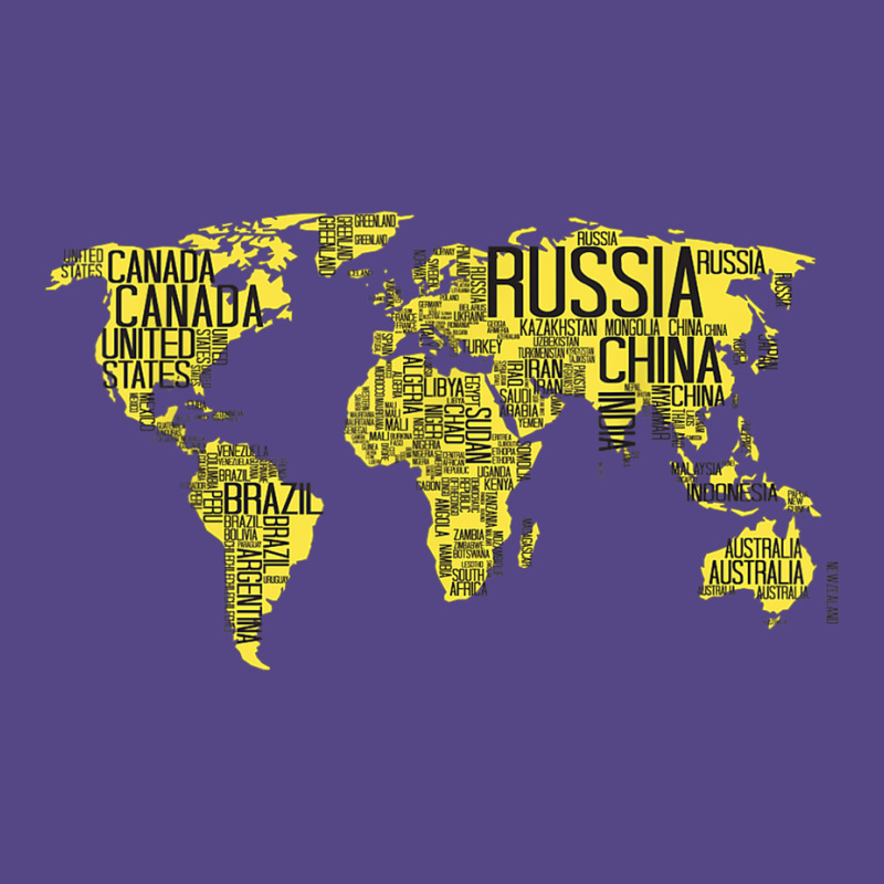 World Map With Words Of The Country Names Text World Map Funny Women Basic T-shirt | Artistshot