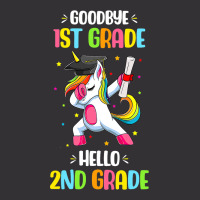 Goodbye 1st Grade Hello 2nd Grade Unicorn Girls Vintage Hoodie | Artistshot