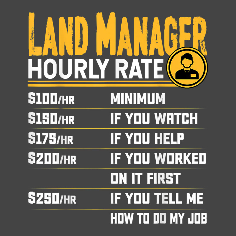 Land Manager Hourly Rate   Funny Property Manager T Shirt Basic T-shirt by cm-arts | Artistshot