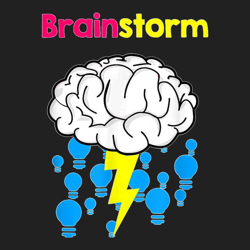 Funny Brainstorm Good Idea Lightbulb Thunder Basic T-shirt | Artistshot