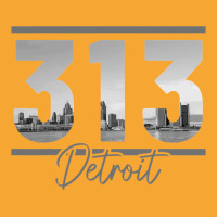 Detroit 313 Area Code Skyline Michigan Vintage Basic T-shirt | Artistshot