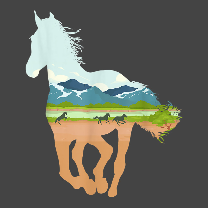 Horse Print With Landscape Horse Lover, Animal Horse Basic T-shirt | Artistshot