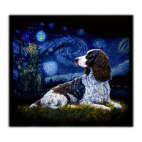 Surrealism Starry Night English Springer Spaniel D Raglan Crop Top | Artistshot