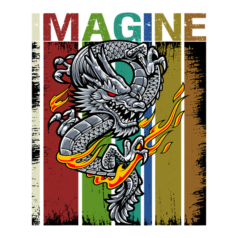 Imagine Fantastic Dragon Vintage Cool Art Raglan Crop Top by kerrmanthez | Artistshot