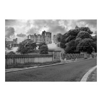 Alnwick Castle In Monochrome Raglan Crop Top | Artistshot