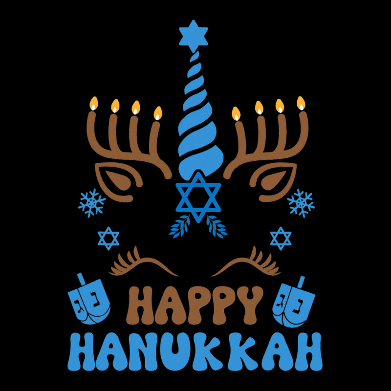 Happy Hanukkah Unicorn Chanukah Menorah Dreidel V-neck Tee | Artistshot