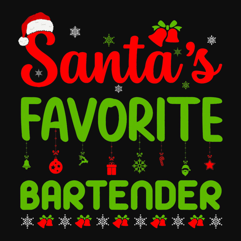 Funny Christmas Santas Favorite Bartender Merry Xm Crop Top by AlicenHewlett | Artistshot