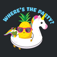 Funny Unicorn Pineapple Swingers Wheres The Party Crewneck Sweatshirt | Artistshot