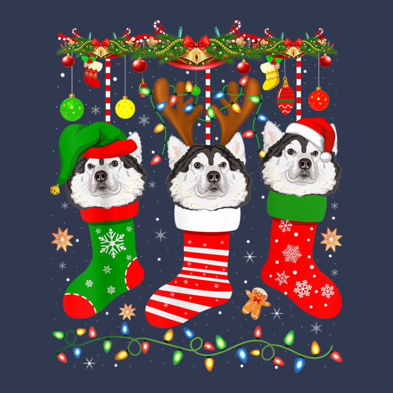 Alaskan Malamute Dog In Christmas Socks Lights Xmas Basic T-shirt | Artistshot