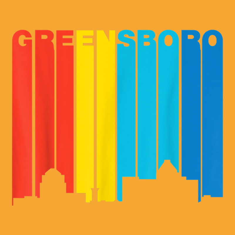 Retro 1970's Style Greensboro North Carolina Skyline T Shirt Basic T-shirt | Artistshot