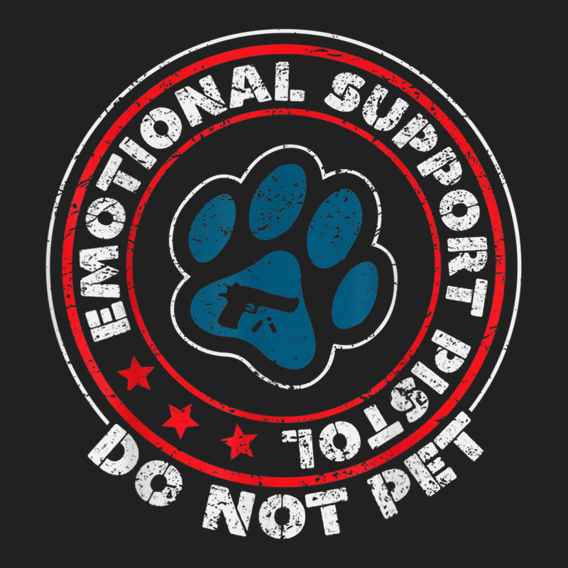 Emotional Support Pistol Do Not Pet Animal Funny Dog Lover Basic T-shirt by BooBug | Artistshot