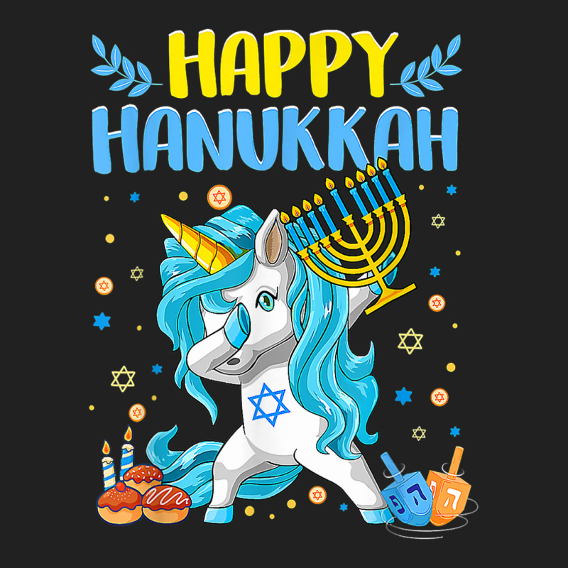 Happy Hanukkah Dabbing Jewish Unicorn Kids Chanukah Basic T-shirt | Artistshot