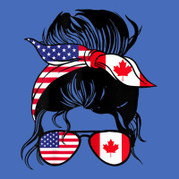 Womens Half American Half Canadian Messy Bun Heritage Canada Usa Basic Youth T-shirt | Artistshot