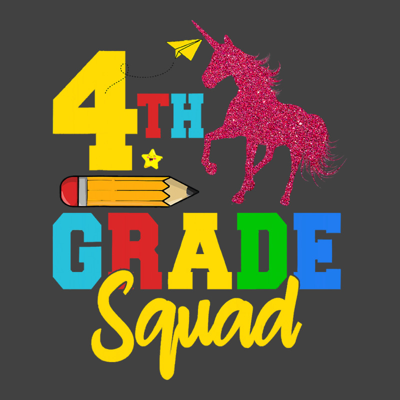 Funny Fourth Grade Squad 4th Grader Unicorn Back T Vintage T-shirt | Artistshot