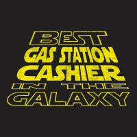 Gas Station Cashier Funny Space Backside Design T-shirt | Artistshot