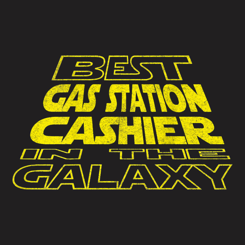 Gas Station Cashier Funny Space Backside Design T-shirt | Artistshot