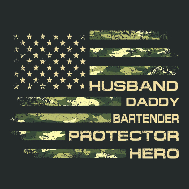 Husband Daddy Bartender Protector Father Day Camo  Women's Triblend Scoop T-shirt by GwendalyForsberg | Artistshot