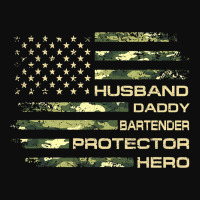 Husband Daddy Bartender Protector Father Day Camo  Crop Top | Artistshot