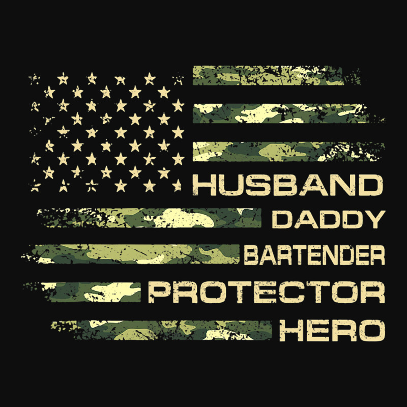 Husband Daddy Bartender Protector Father Day Camo  Crop Top by GwendalyForsberg | Artistshot