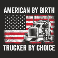 4th Of July Us Flag American By Birth Trucker Ladies Fitted T-shirt | Artistshot