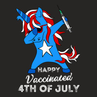 Happy Vaccinated 4th Of July Men Women Pro Vaccine Ladies Fitted T-shirt | Artistshot