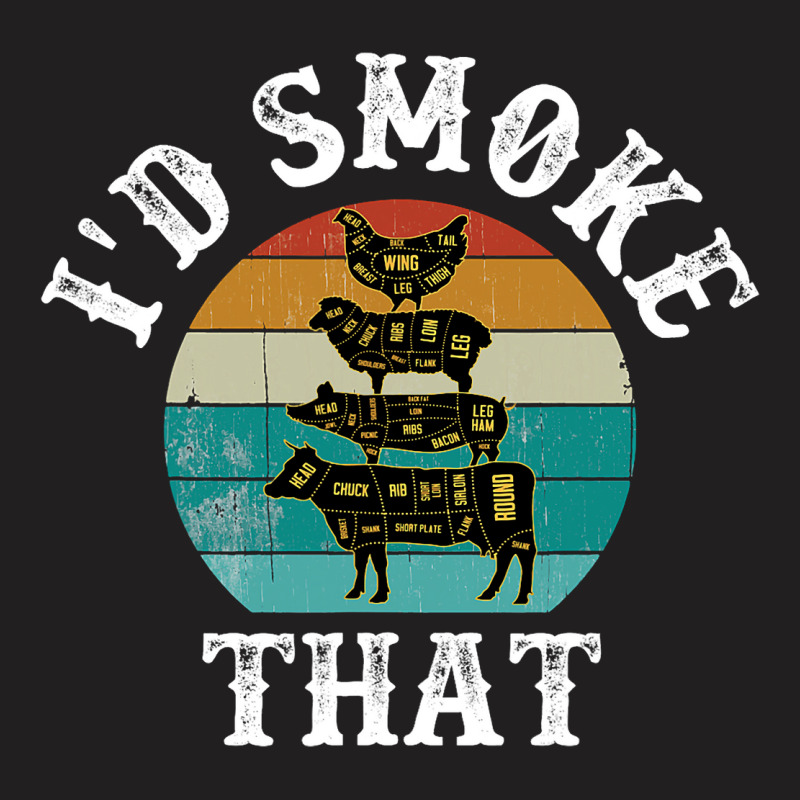 Funny Retro Bbq Party Smoker Chef Dad Gift Id Smok T-shirt | Artistshot